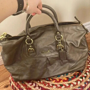 Coach Ashley Sabrina Convertible Bronze Metallic  Leather Bag